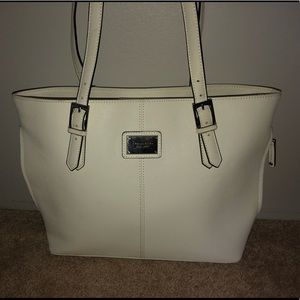 Tignanello white Italian leather handbag.